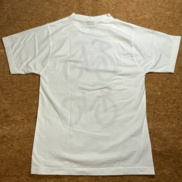 Vintage Bo Bendixen Bike Art Tee Denmark White Medium Unisex 90s Graphic T-Shirt - Picture 4 of 14